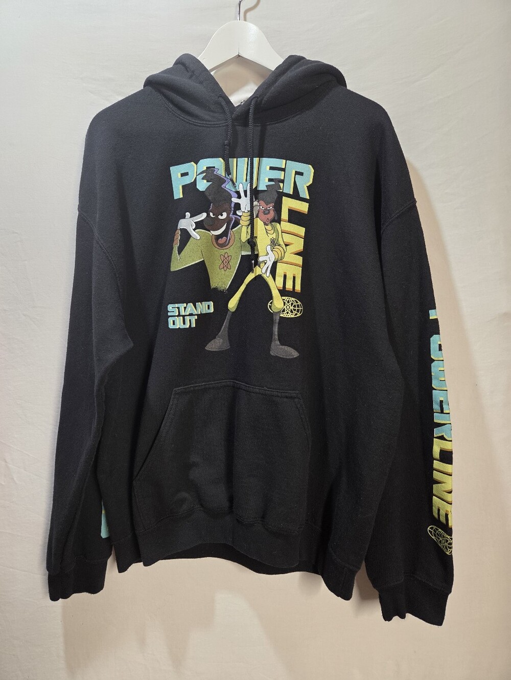 A Goofy Movie Adult Size Large Disney Powerline Stand Out Hoodie Sweatshirt